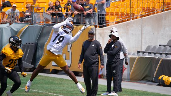 Haskins finishes off practice with a bang taken at Heinz Field (Steelers)